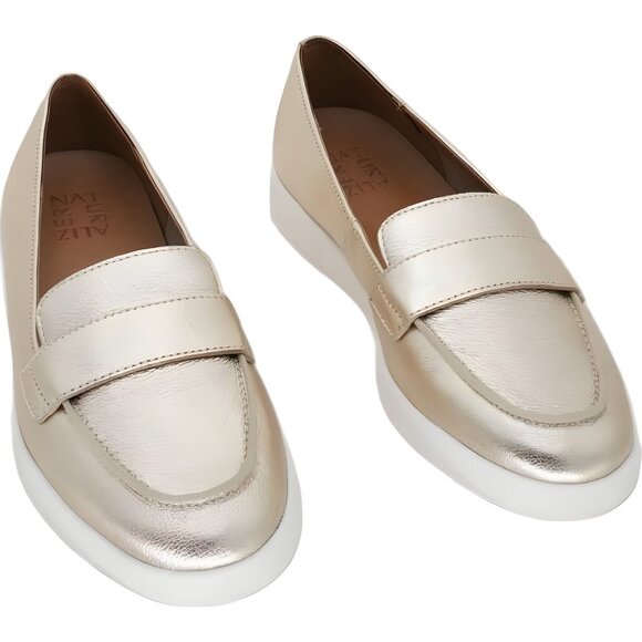 Naturalizer Karis soft gold leather loafers women's comfort slip-on 39N - Picture 1 of 6